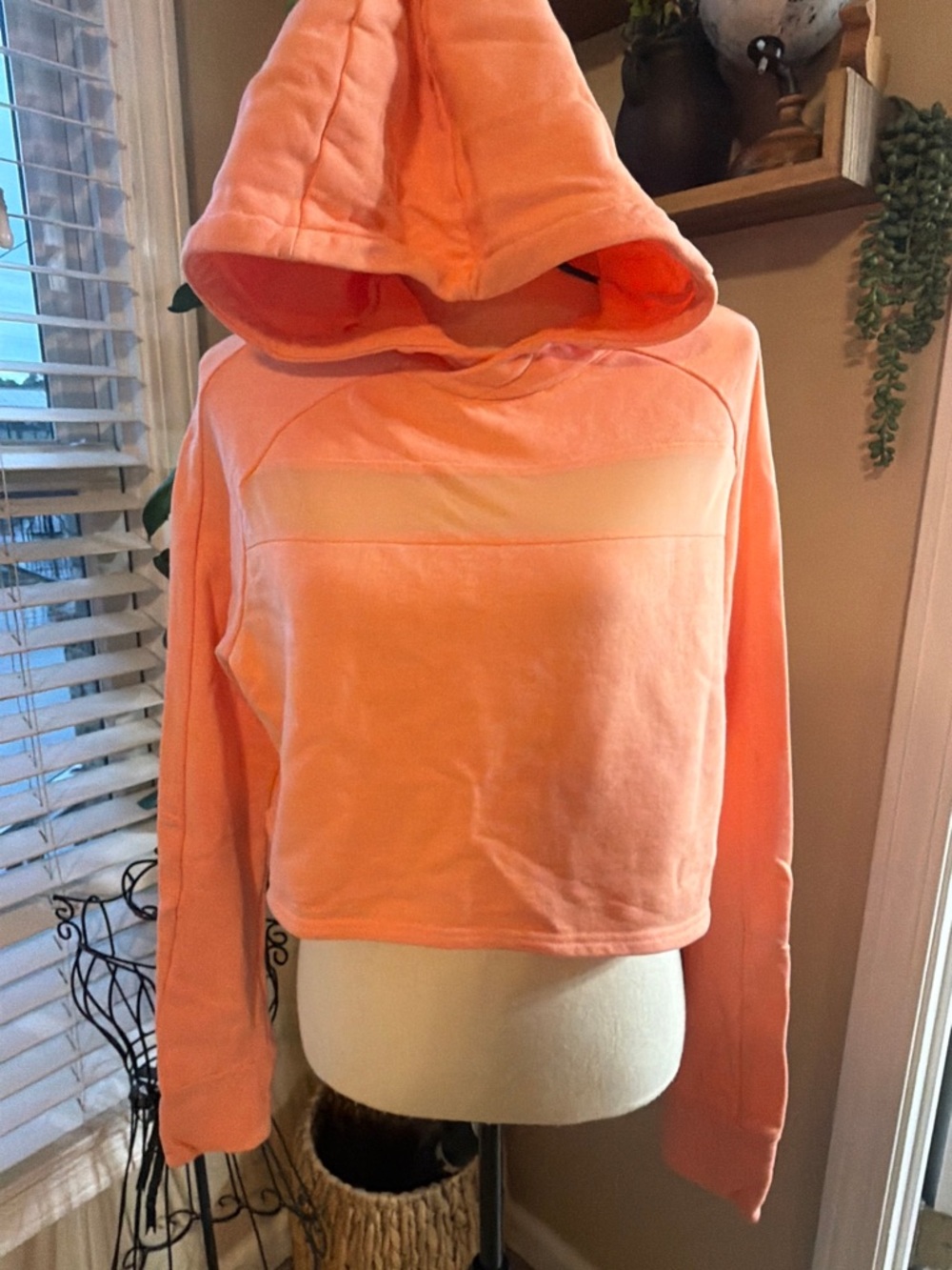 Gymshark Coral Pink Cropped Hoodie